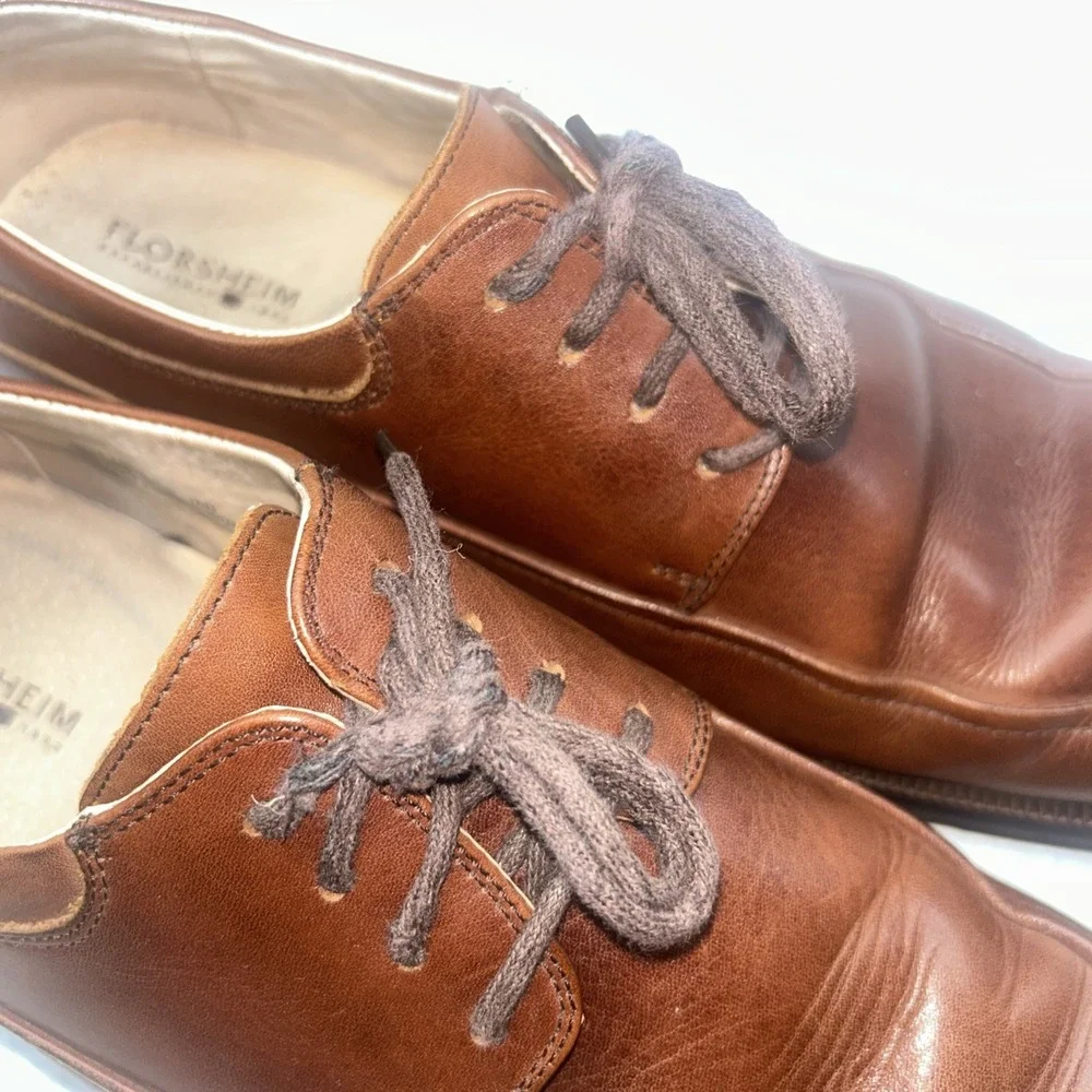 Florsheim‎ Men's Shoes Brown Leather Comfortech Bike Toe Lace Up Size 10D